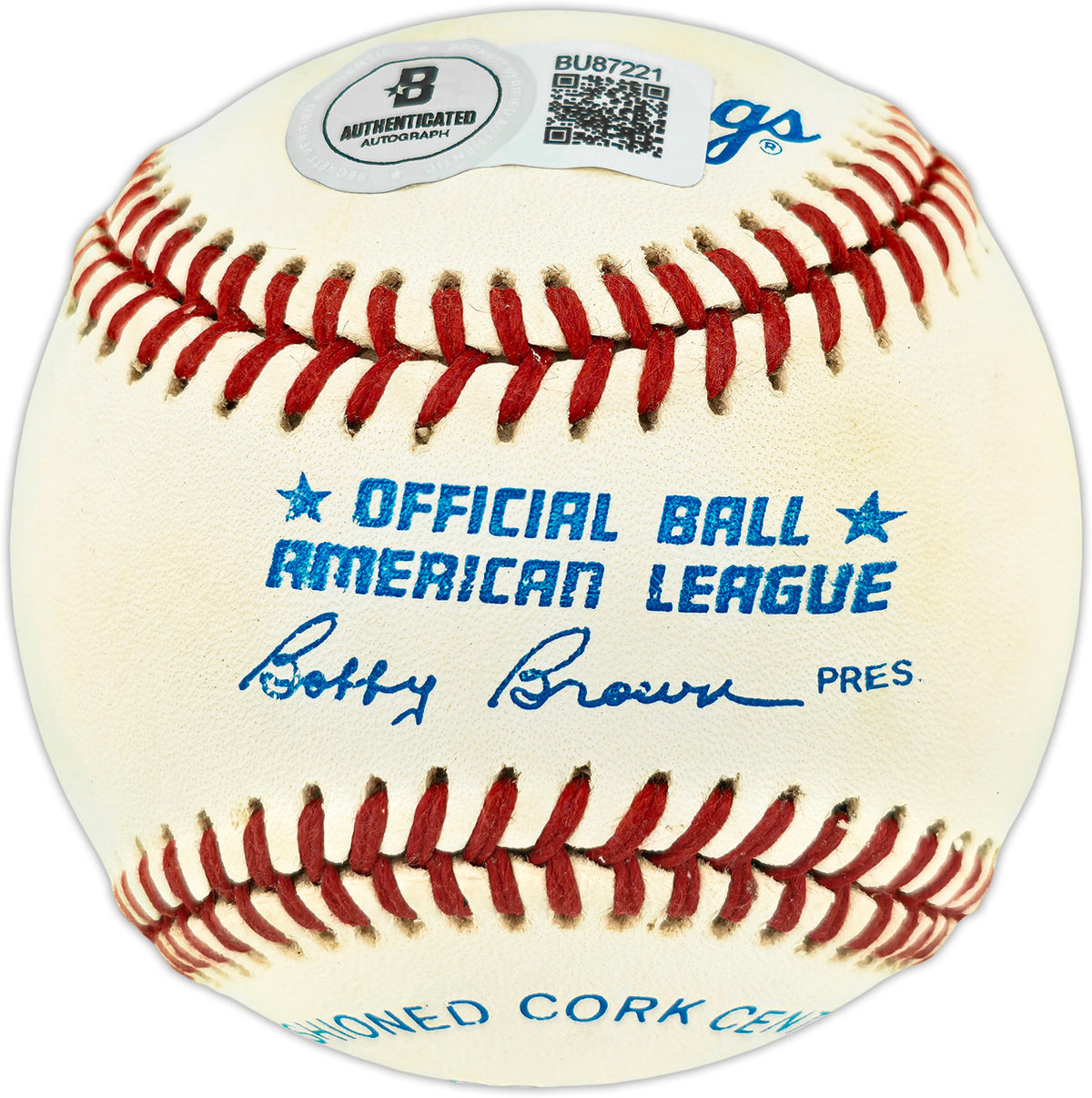 Mike Henneman Autographed Official AL Baseball Detroit Tigers Beckett BAS QR #BU87221