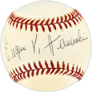 Gene Hermanski Autographed Official AL Baseball Brooklyn Dodgers Full Name Beckett BAS QR #BU86801