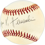 Gene Hermanski Autographed Official AL Baseball Brooklyn Dodgers Full Name Beckett BAS QR #BU86801