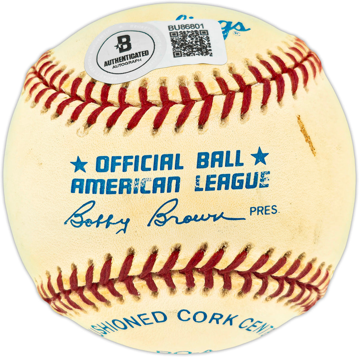 Gene Hermanski Autographed Official AL Baseball Brooklyn Dodgers Full Name Beckett BAS QR #BU86801