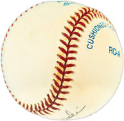 Gene Hermanski Autographed Official AL Baseball Brooklyn Dodgers Full Name Beckett BAS QR #BU86801