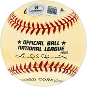 Ed Roebuck Autographed Official NL Baseball Brooklyn Dodgers Beckett BAS QR #BU87246