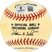 Lee Walls Autographed Official NL Baseball Los Angeles Dodgers, Philadelphia Phillies Beckett BAS QR #BU86816