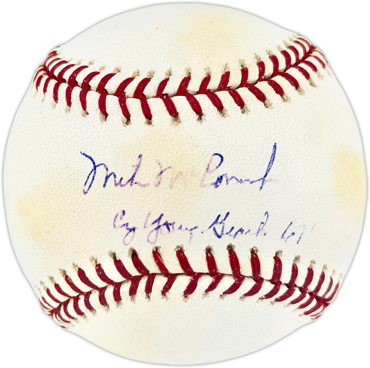 Mike McCormick Autographed Official MLB Baseball San Francisco Giants "Cy Young Giants 67" Beckett BAS QR #BU86832