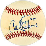 Carl Erskine Autographed Official NL Baseball Brooklyn Dodgers "#17" Beckett BAS QR #BU86866