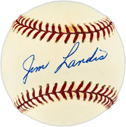 Jim Landis Autographed Official AL Baseball Chicago White Sox, Detroit Tigers Beckett BAS QR #BU86881