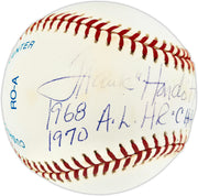 Frank "Hondo" Howard Autographed Official AL Baseball Washington Senators "68 & 70 AL HR Champ" Beckett BAS QR #BU86886