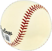 Clyde King Autographed Official NL Baseball Los Angeles Dodgers, Cincinnati Reds Beckett BAS QR #BU86893