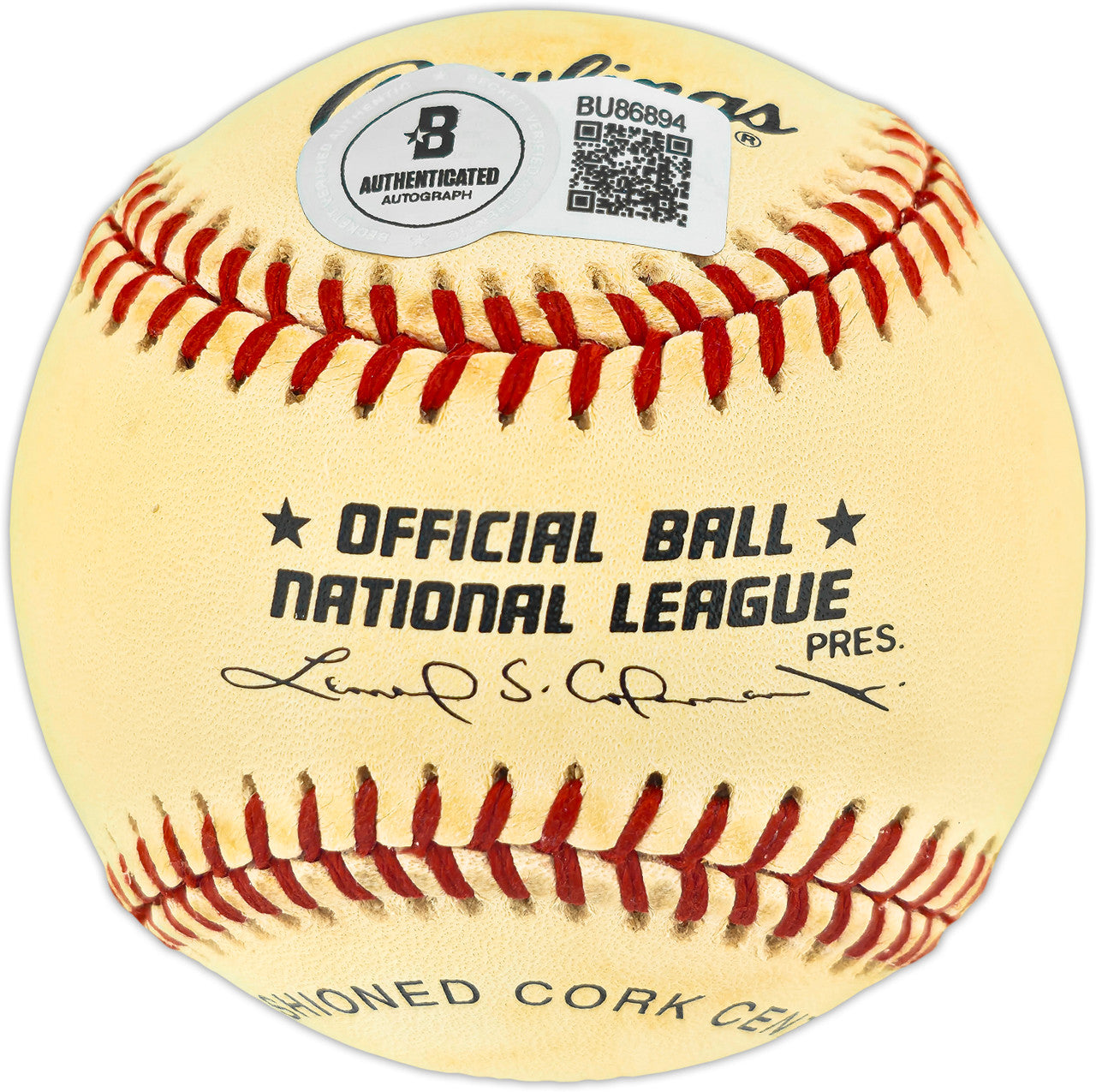Don Zimmer Autographed Official NL Baseball Los Angeles Dodgers, New York Yankees Beckett BAS QR #BU86894