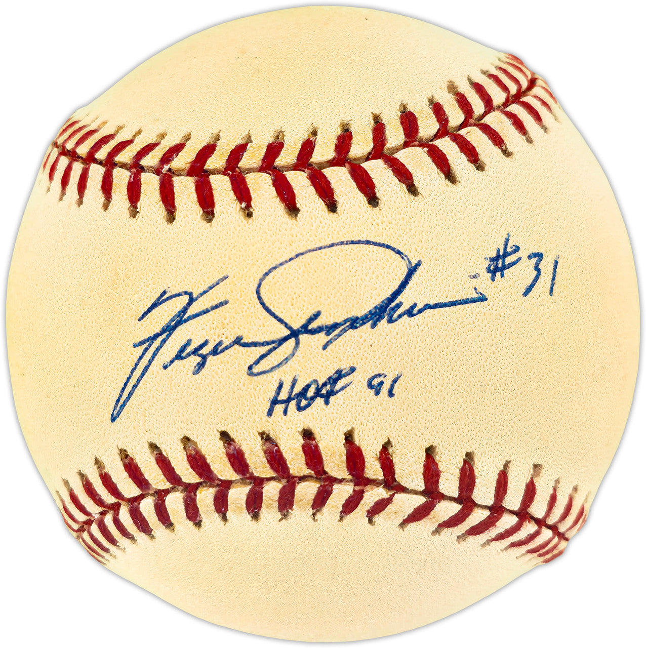 Fergie Jenkins Autographed Official NL Baseball Chicago Cubs "#31 HOF 91" Beckett BAS QR #BU86897