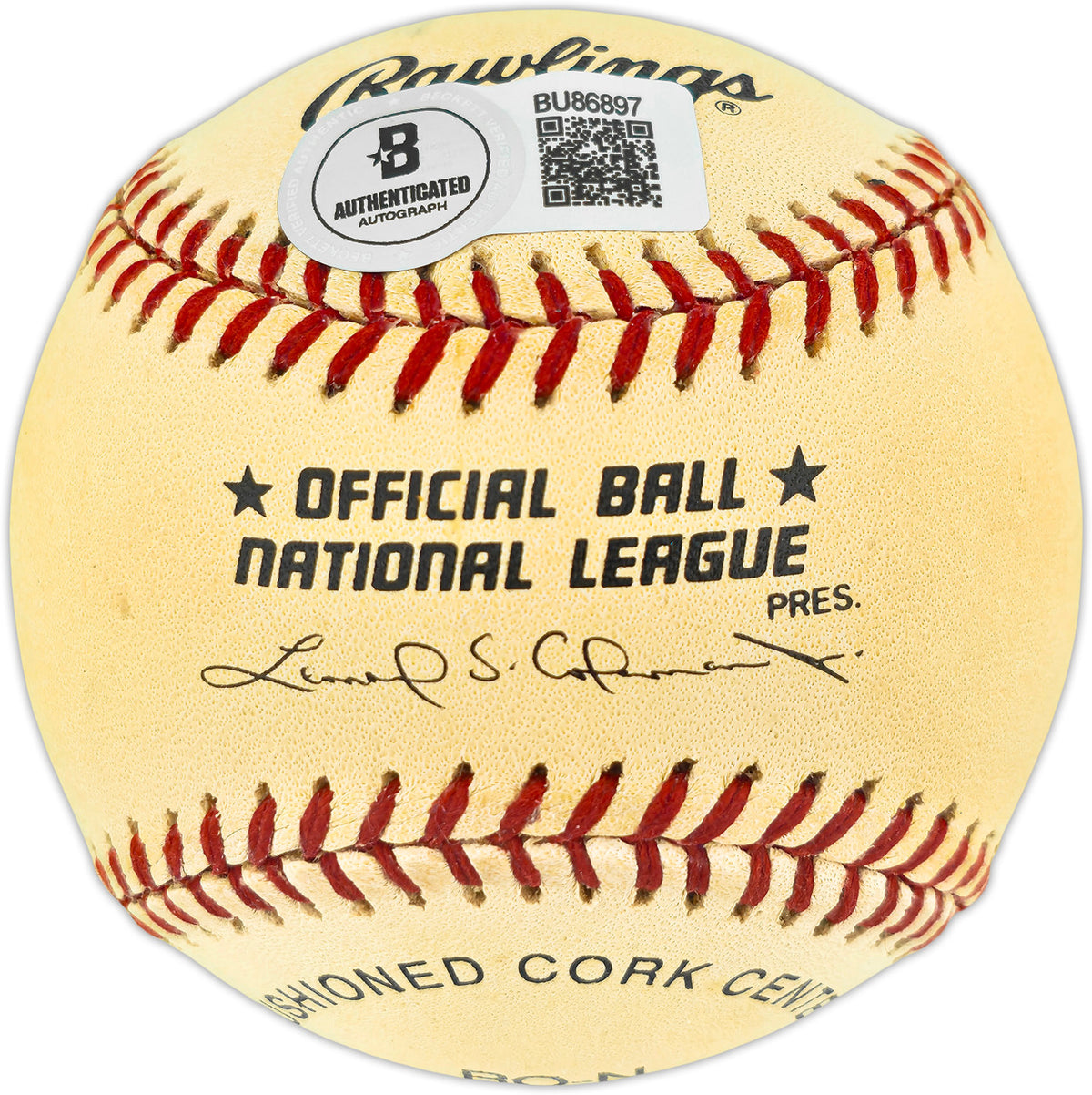 Fergie Jenkins Autographed Official NL Baseball Chicago Cubs "#31 HOF 91" Beckett BAS QR #BU86897