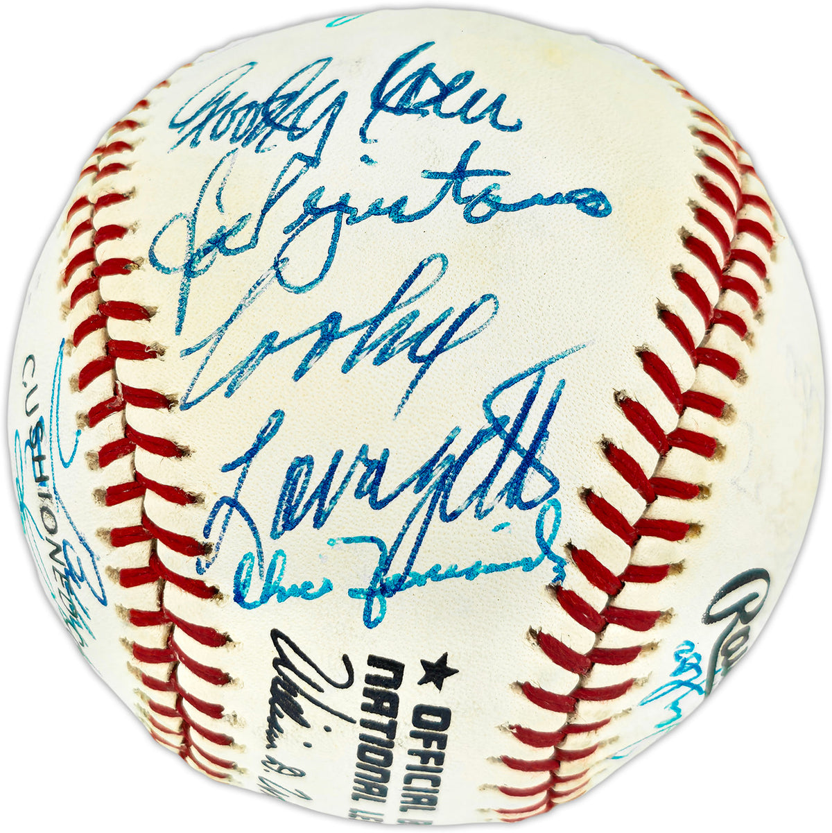 Brooklyn Dodger Greats Autographed Official NL Baseball With 28 Signatures Including Billy Herman Beckett BAS #AE49194