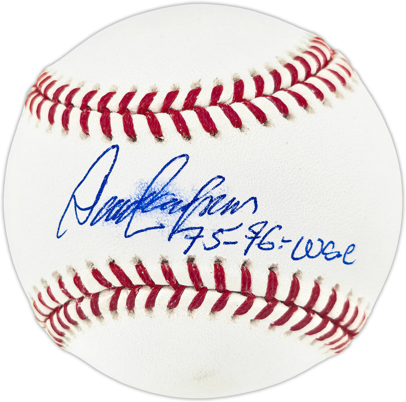 Dave Concepcion Autographed Official MLB Baseball Cincinnati Reds "75-76 WSC" (Smudged) Beckett BAS QR #BR50668