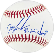 Dwight "Doc" Gooden Autographed Official MLB Baseball New York Mets "86 W.S. Champs" (Smudged) Beckett BAS Witness #2W807615