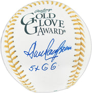 Dave Concepcion Autographed Official Rawlings Gold Glove Baseball Cincinnati Reds "5x GG" (Smudged) Beckett BAS QR #BR50814