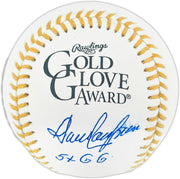 Dave Concepcion Autographed Official Rawlings Gold Glove Baseball Cincinnati Reds "5x GG" (Smudged) Beckett BAS QR #BR50814
