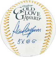 Dave Concepcion Autographed Official Rawlings Gold Glove Baseball Cincinnati Reds "5X GG" (Smudged) Beckett BAS QR #BR50812