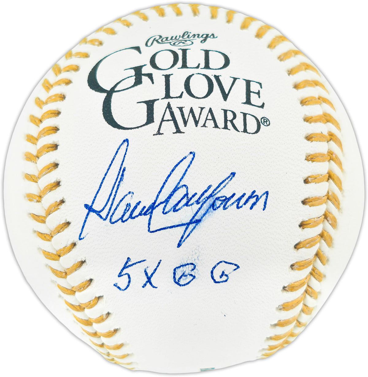 Dave Concepcion Autographed Official Rawlings Gold Glove Baseball Cincinnati Reds "5X GG" (Smudged) Beckett BAS QR #BR50812