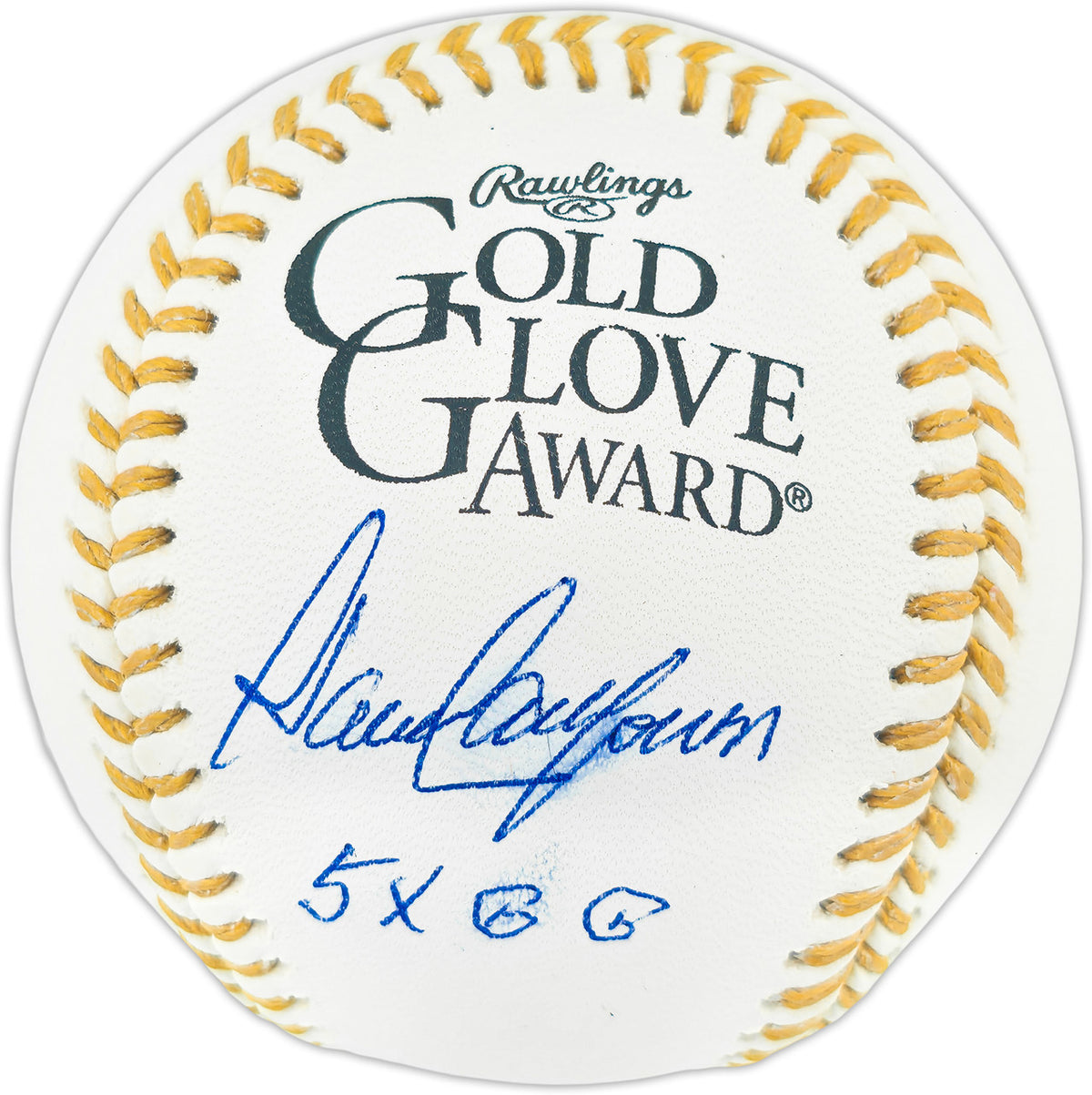 Dave Concepcion Autographed Official Rawlings Gold Glove Baseball Cincinnati Reds "5X GG" (Smudged) Beckett BAS QR #BR50812