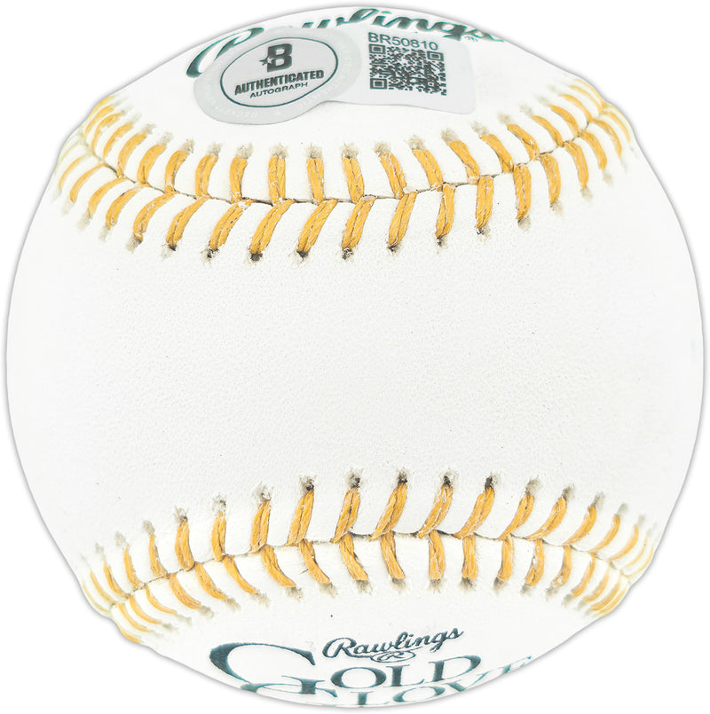 Dave Concepcion Autographed Official Rawlings Gold Glove Baseball Cincinnati Reds "5x GG" (Smudged) Beckett BAS QR #BR50810