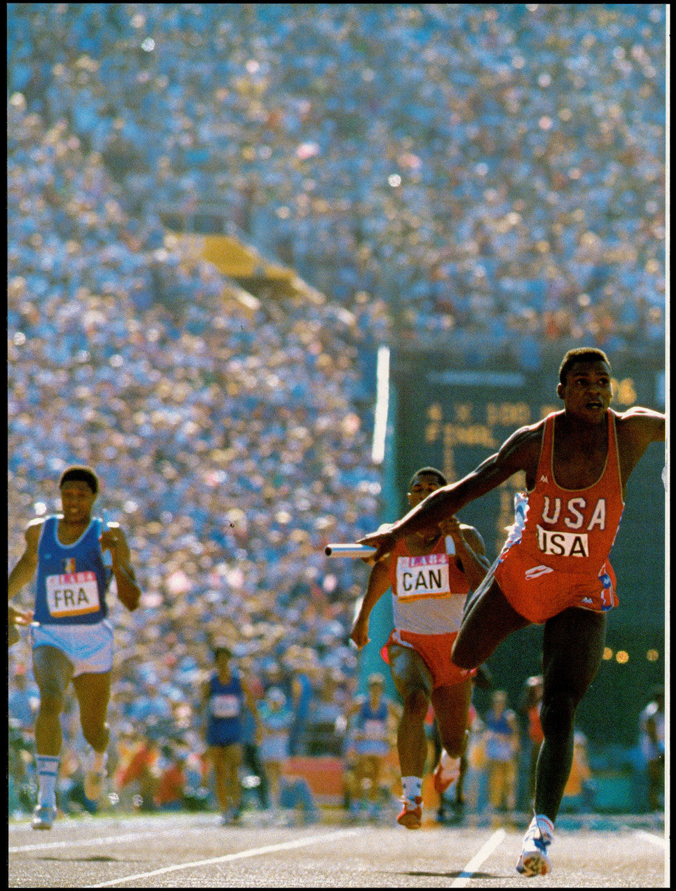 Carl Lewis Autographed 9x12 Magazine Page Photo Track & Field Olympics Beckett BAS QR #BT66618