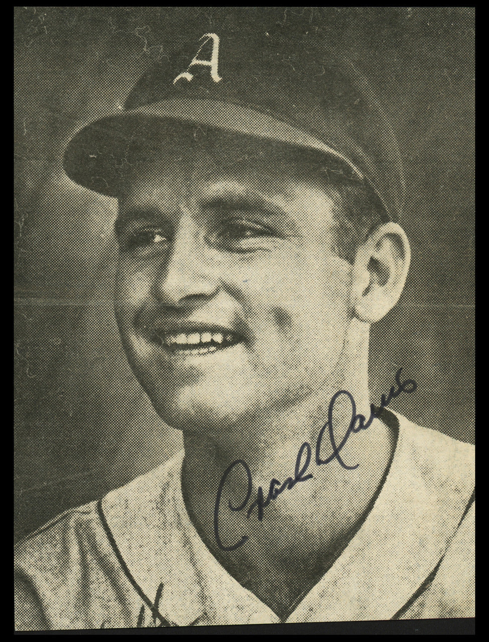 Crash Davis Autographed 4.5x5.5 Newspaper Page Photo Philadelphia A's Bull Durham SKU #254535