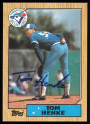 Tom Henke Autographed 1987 Topps Card #510 Toronto Blue Jays SKU #254612