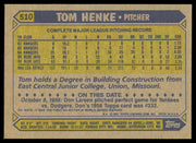 Tom Henke Autographed 1987 Topps Card #510 Toronto Blue Jays SKU #254612