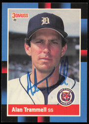 Alan Trammell Autographed 1988 Donruss Card #230 Detroit Tigers SKU #254617
