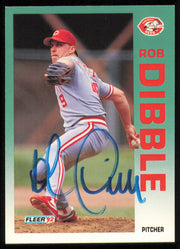 Rob Dibble Autographed 1992 Fleer Card #404 Cincinnati Reds SKU #254620