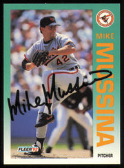Mike Mussina Autographed 1992 Fleer Card #20 Baltimore Orioles SKU #254622