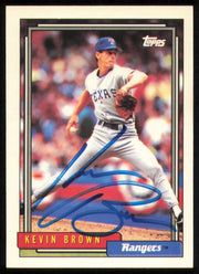 Kevin Brown Autographed 1992 Topps Card #297 Texas Rangers SKU #254624