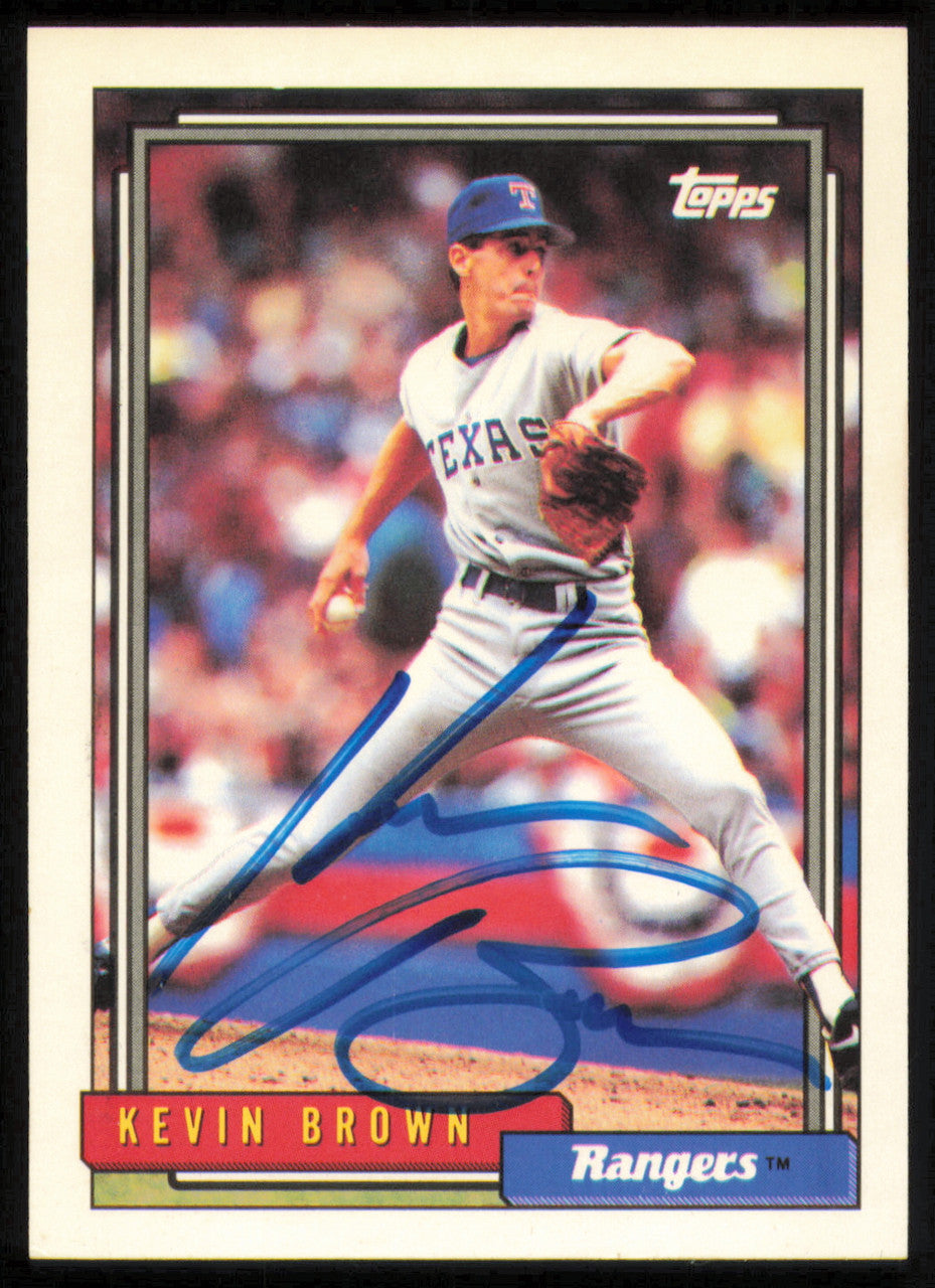 Kevin Brown Autographed 1992 Topps Card #297 Texas Rangers SKU #254624