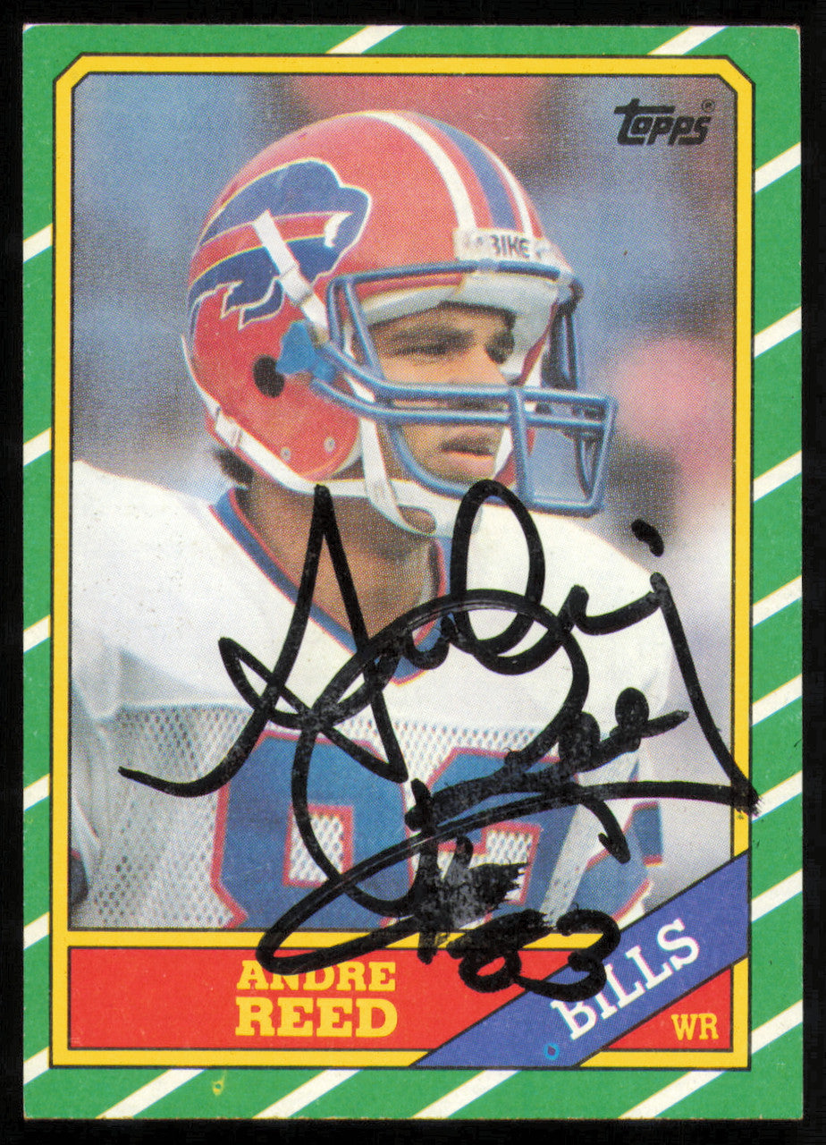 Andre Reed Autographed 1986 Topps Rookie Card #388 Buffalo Bills SKU #254625