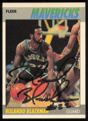 Rolando Blackman Autographed 1987 Fleer Card #12 Dallas Mavericks SKU #254639