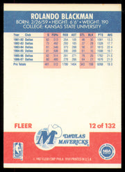 Rolando Blackman Autographed 1987 Fleer Card #12 Dallas Mavericks SKU #254639
