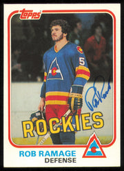 Rob Ramage Autographed 1981-82 Topps Card #84 Colorado Rockies SKU #254649
