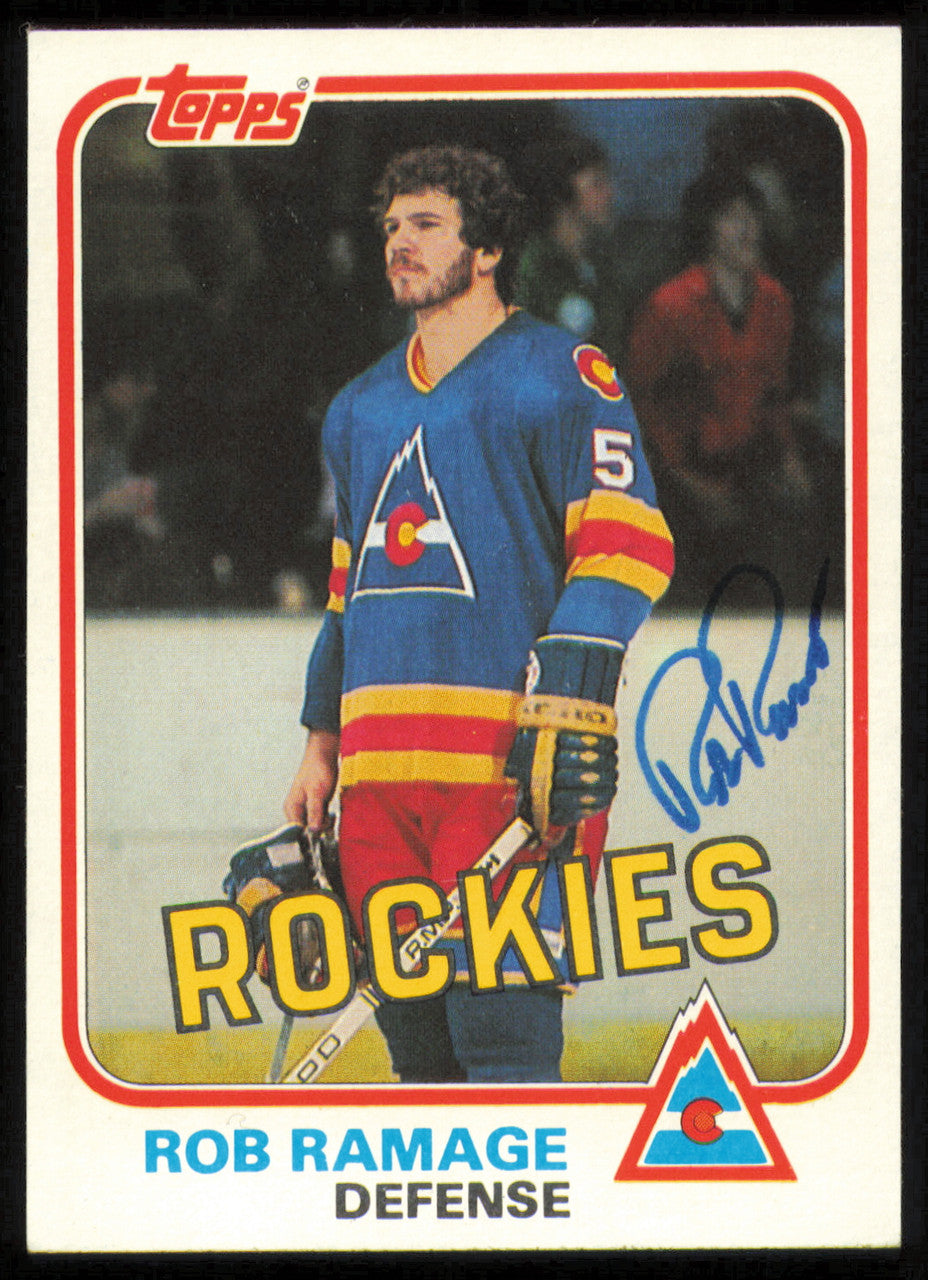 Rob Ramage Autographed 1981-82 Topps Card #84 Colorado Rockies SKU #254649
