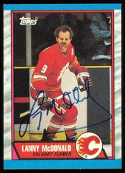 Lanny McDonald Autographed 1989-90 Topps Card #7 Calgary Flames SKU #254661