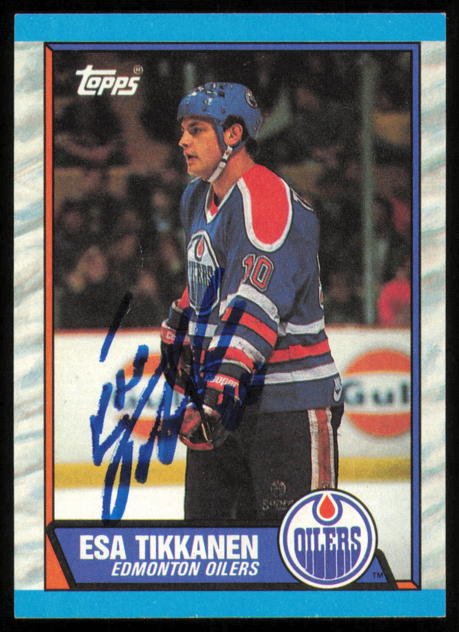 Esa Tikkanen Autographed 1989-90 Topps Card #12 Edmonton Oilers SKU #254663