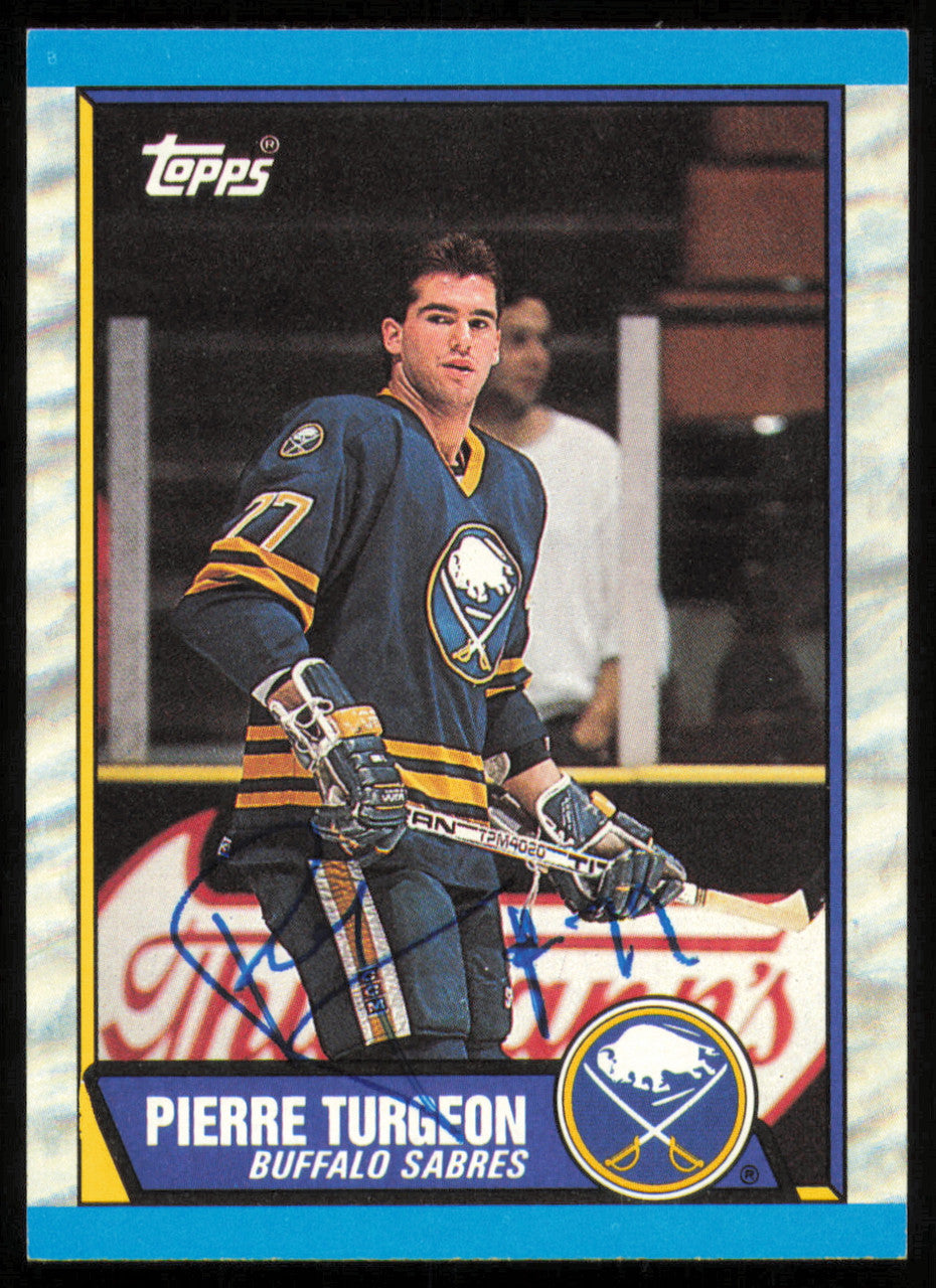 Pierre Turgeon Autographed 1989-90 Topps Card #25 Buffalo Sabres SKU #254664