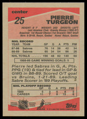 Pierre Turgeon Autographed 1989-90 Topps Card #25 Buffalo Sabres SKU #254664