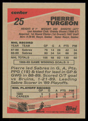 Pierre Turgeon Autographed 1989-90 Topps Card #25 Buffalo Sabres SKU #254665