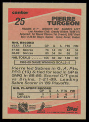 Pierre Turgeon Autographed 1989-90 Topps Card #25 Buffalo Sabres SKU #254666