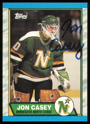 Jon Casey Autographed 1989-90 Topps Rookie Card #48 Minnesota North Stars SKU #254669