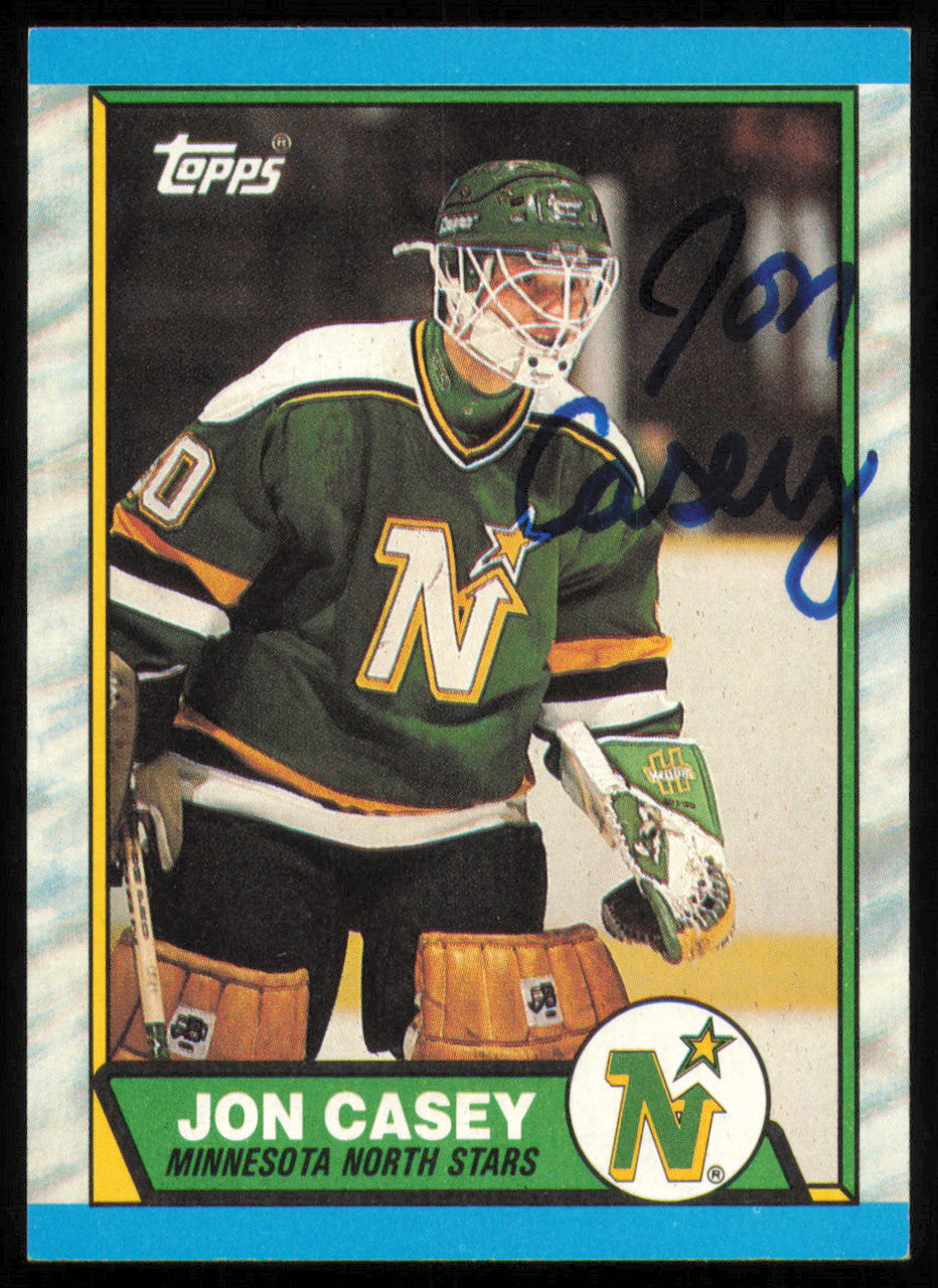 Jon Casey Autographed 1989-90 Topps Rookie Card #48 Minnesota North Stars SKU #254669