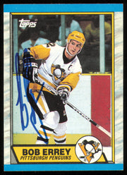 Bob Errey Autographed 1989-90 Topps Card #50 Pittsburgh Penguins SKU #254671