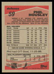 Phil Housley Autographed 1989-90 Topps Card #59 Buffalo Sabres SKU #254673