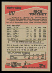 Rick Tocchet Autographed 1989-90 Topps Card #80 Philadelphia Flyers SKU #254681
