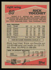 Rick Tocchet Autographed 1989-90 Topps Card #80 Philadelphia Flyers SKU #254682